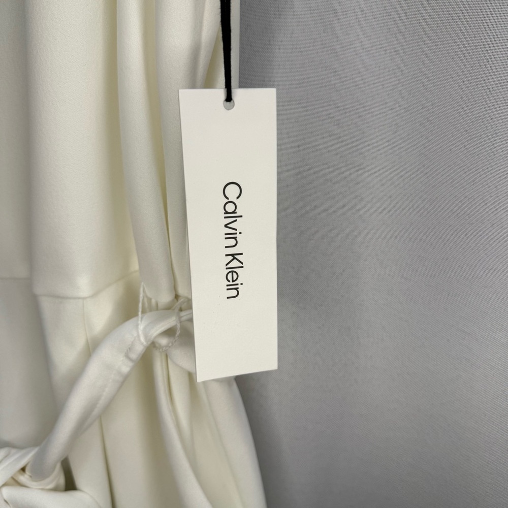 Calvin Klein Ivory Ruffle-Trim Jumpsuit - Picture 4 of 11